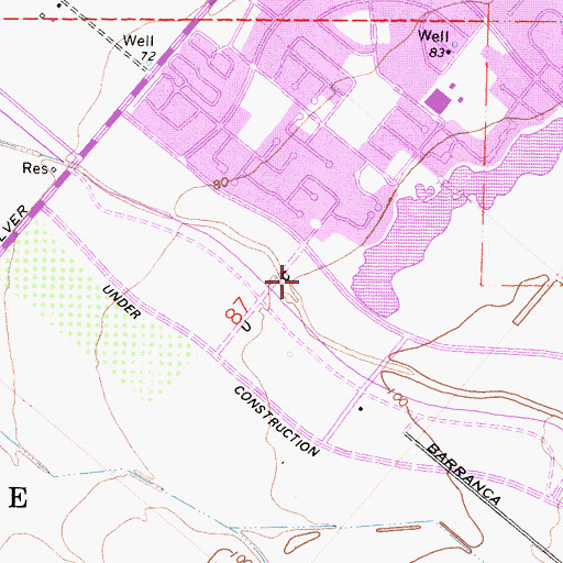 Topographic Map of Woodbridge Village Shopping Center, CA