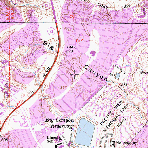 Topographic Map of Buffalo Hills Park, CA