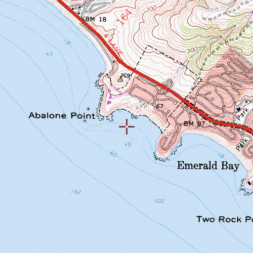 Topographic Map of Cameo Cove, CA
