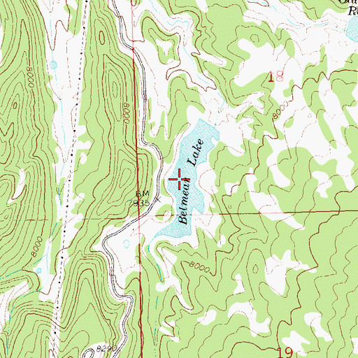 Topographic Map of Belmear Lake, CO