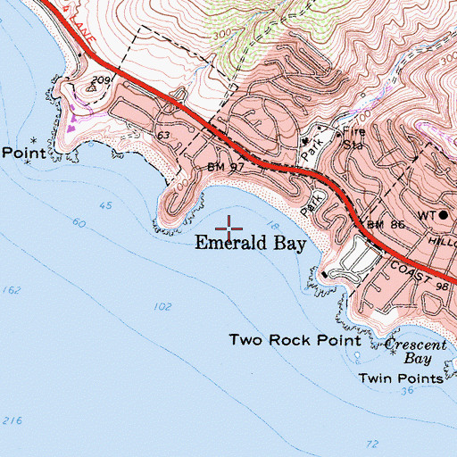 Topographic Map of Emerald Bay, CA