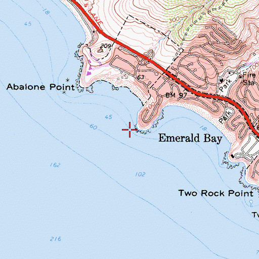 Topographic Map of Emerald Point, CA