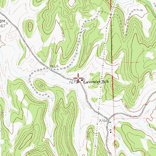 Topographic Map of Lavender School, CO