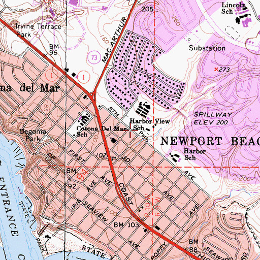 Topographic Map of Grant Howald Park, CA