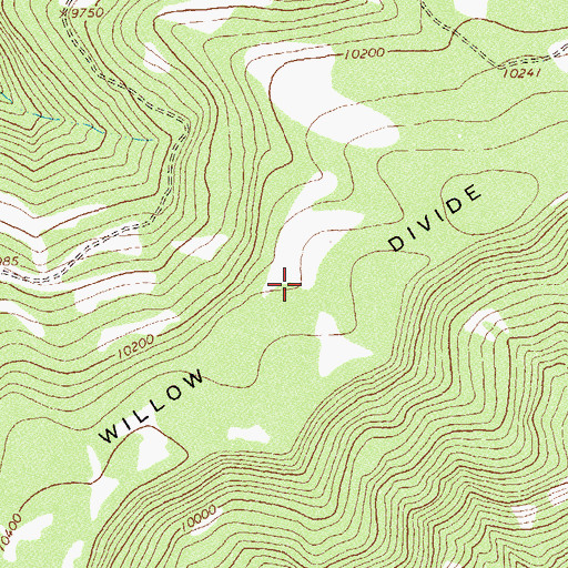 Topographic Map of Willow Divide, CO