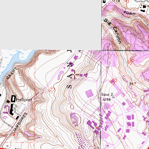 Topographic Map of Newport Beach Public Library, CA