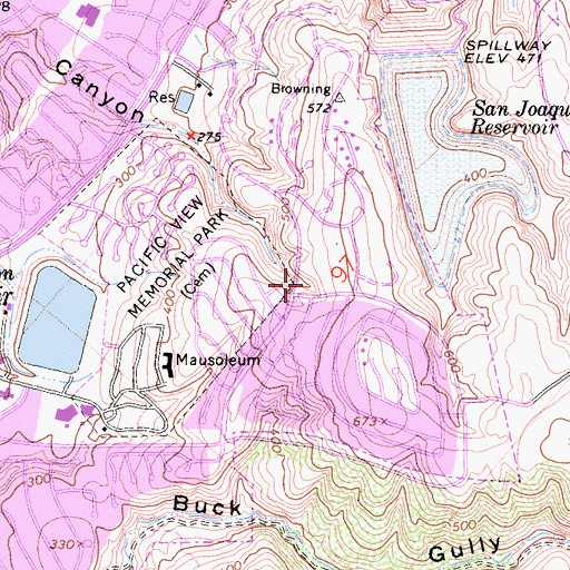 Topographic Map of Spyglass Hill Park, CA