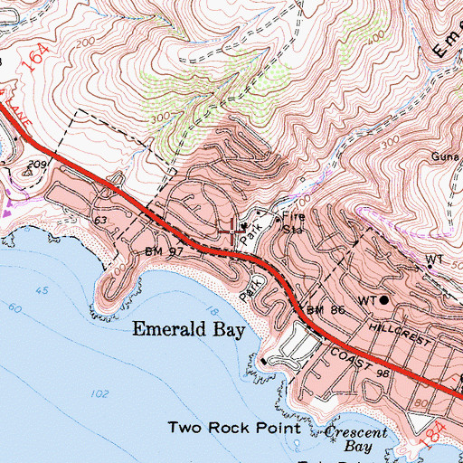 Topographic Map of Swanson Park, CA