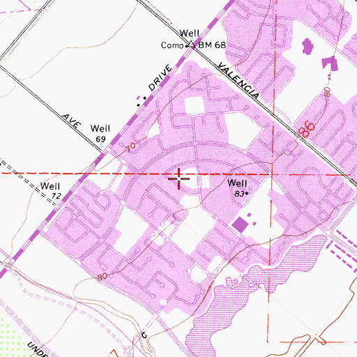 Topographic Map of Arrowhead Park, CA