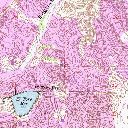 Topographic Map of Barcelona Hills Elementary School, CA