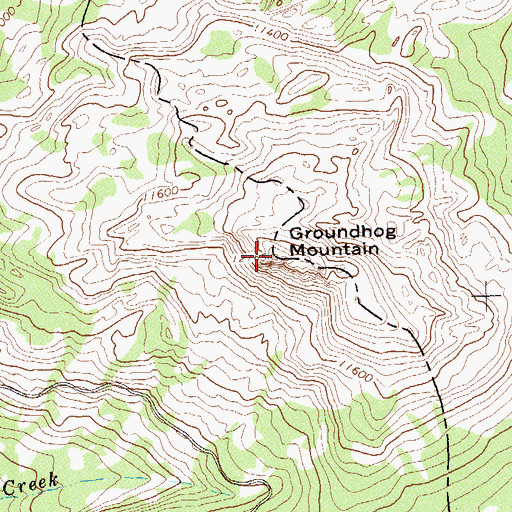 Topographic Map of Groundhog Mountain, CO