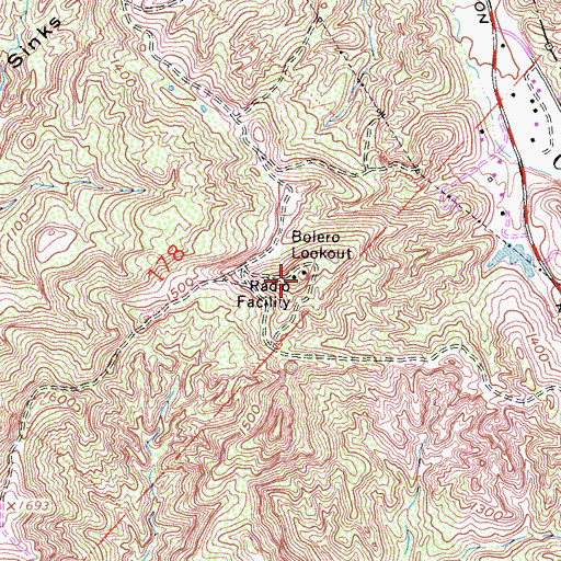 Topographic Map of Bolero Point, CA