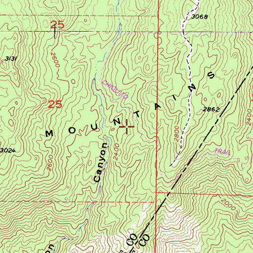 Topographic Map of Chiquito Trail, CA