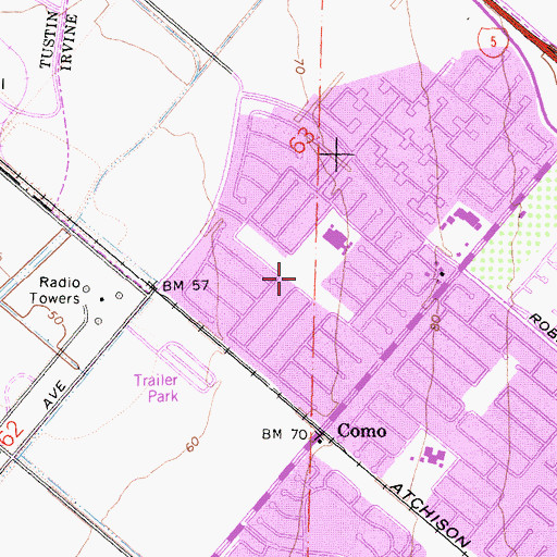 Topographic Map of College Park, CA