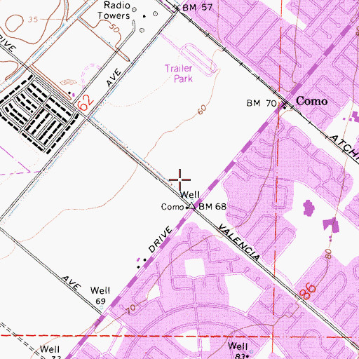 Topographic Map of Culver Plaza Shopping Center, CA