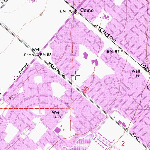 Topographic Map of Deerfield Community Park, CA