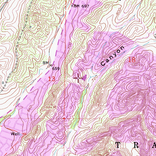 Topographic Map of Del Lago Elementary School, CA