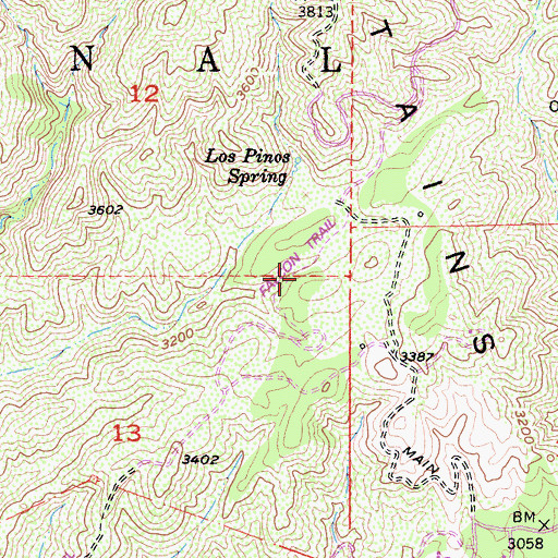 Topographic Map of Falcon Trail, CA