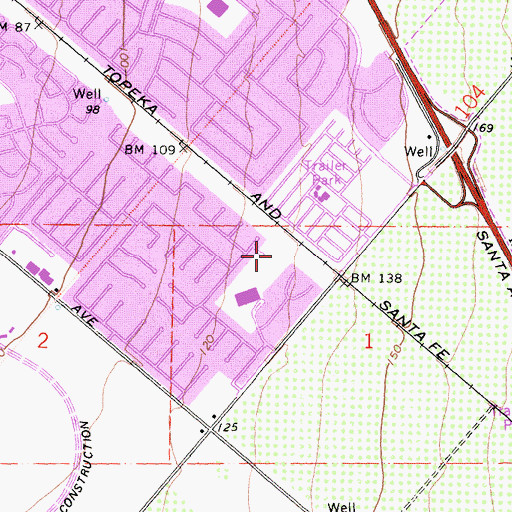 Topographic Map of Hoeptner Park, CA