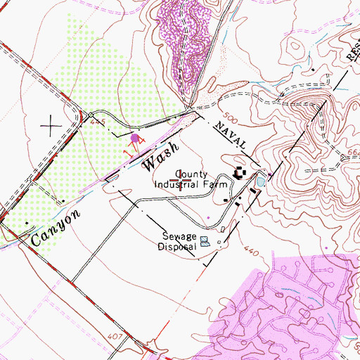 Topographic Map of James H Musick Branch Jail, CA