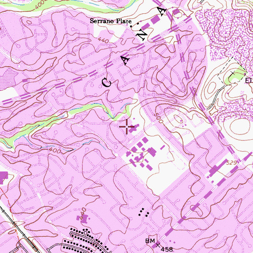 Topographic Map of La Madera Elementary School, CA