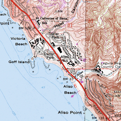 Topographic Map of Lang Park, CA