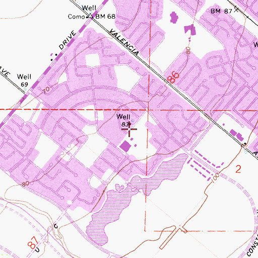 Topographic Map of Lemongrass Park, CA