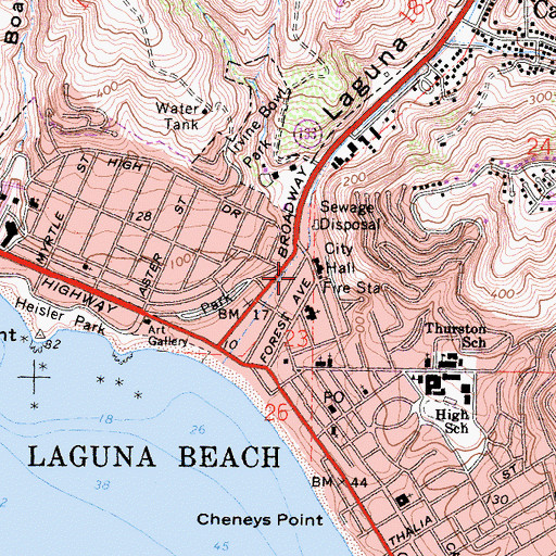 Topographic Map of Lumberyard Plaza Shopping Center, CA