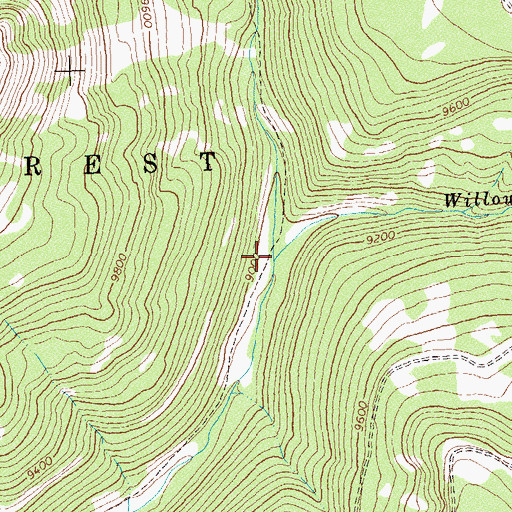 Topographic Map of Willow Creek, CO