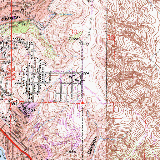 Topographic Map of Moulton Meadows Park, CA