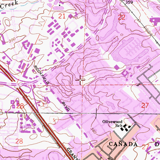 Topographic Map of Mountain View Park, CA