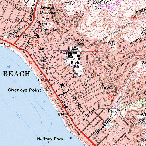 Topographic Map of Nita Carman Park, CA