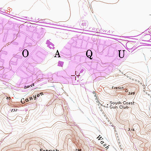 Topographic Map of Parkview Shopping Center, CA