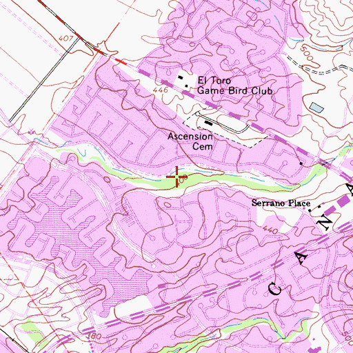 Topographic Map of Serrano Creek Community Park, CA