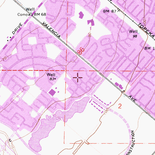 Topographic Map of Shorebird Park, CA