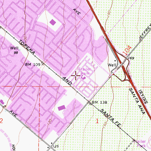 Topographic Map of The Meadows, CA