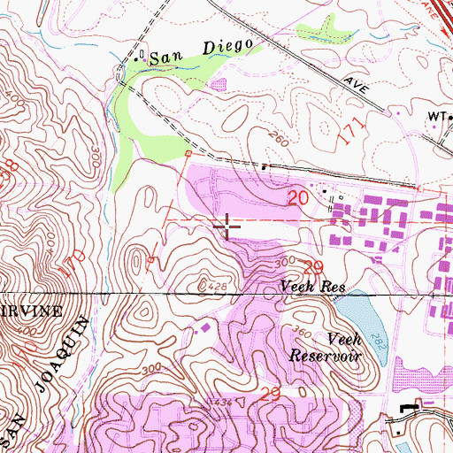 Topographic Map of Veeh Ranch Park, CA