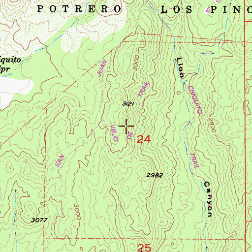 Topographic Map of Viejo Tie Trail, CA