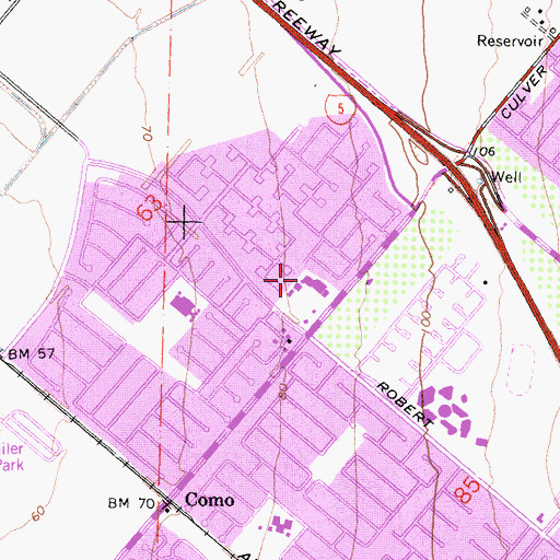 Topographic Map of Walnut Village Shopping Center, CA