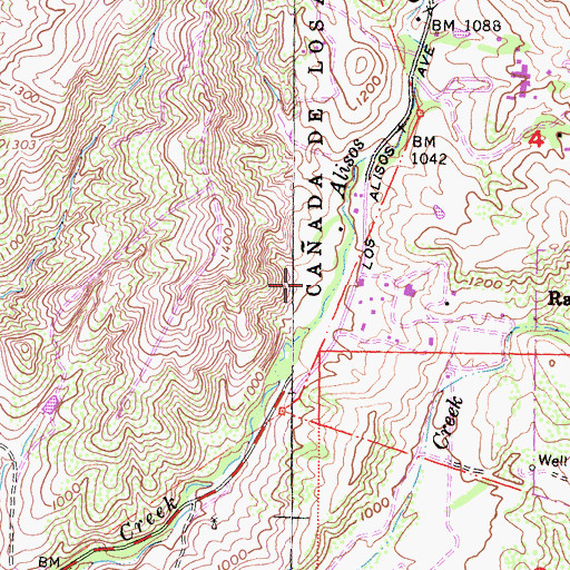 Topographic Map of Whiting Ranch Wilderness Park, CA