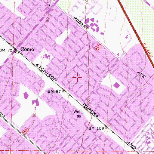 Topographic Map of Willows Park, CA