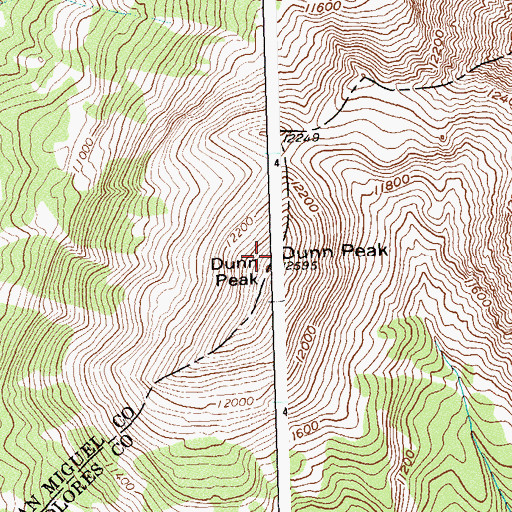 Topographic Map of Dunn Peak, CO