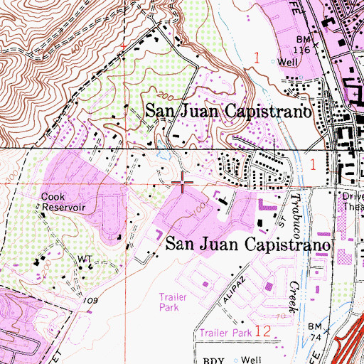 Topographic Map of Capistrano Valley Christian High School, CA
