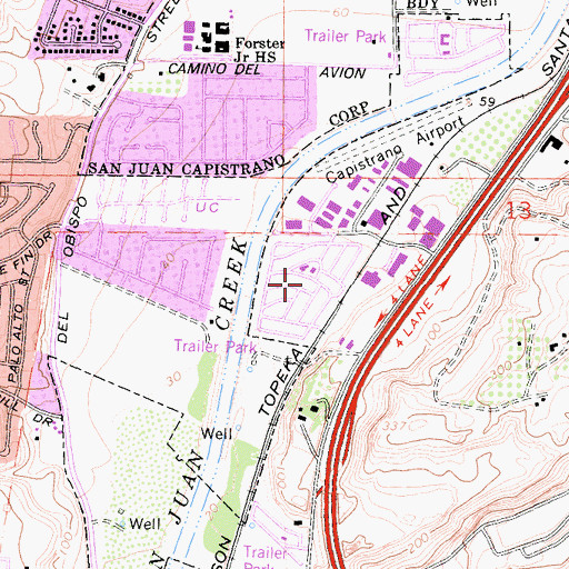 Topographic Map of Capistrano Valley Mobile Home Estates, CA