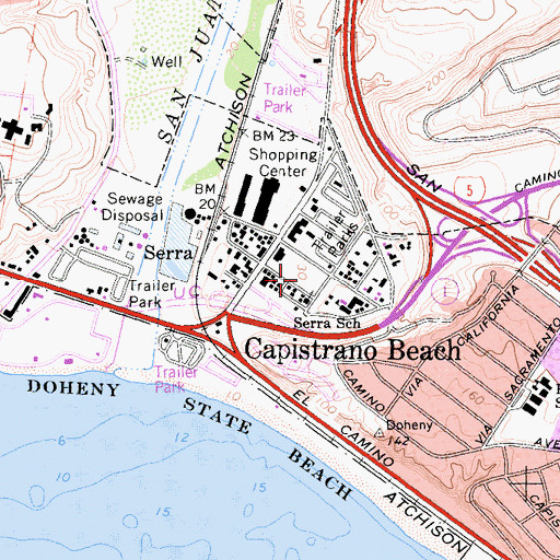 Topographic Map of Dana Point Christian School, CA