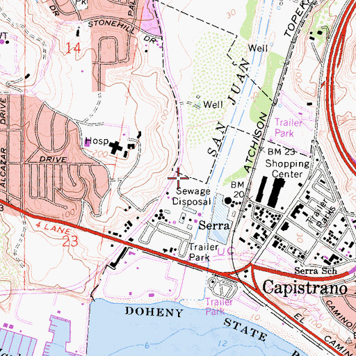 Topographic Map of Del Obispo Community Park, CA