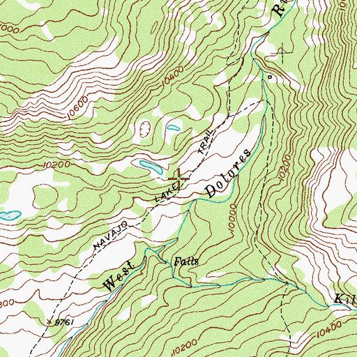 Topographic Map of Navajo Lake Trail, CO