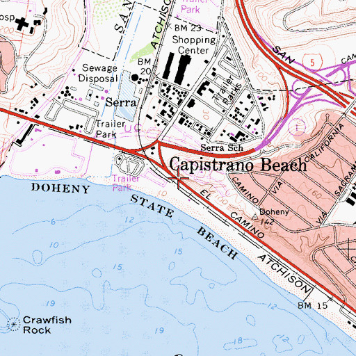 Topographic Map of Louise Leydon Park, CA