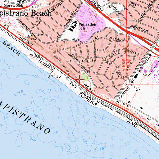 Topographic Map of Pines Park, CA