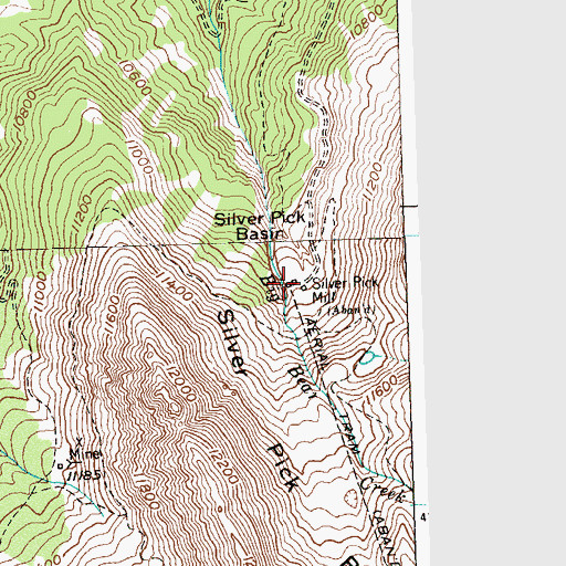 Topographic Map of Silver Pick Mill, CO
